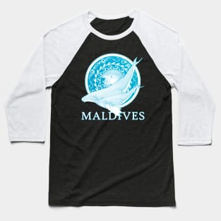 Maldives Republic Humpback Whales Baseball T-Shirt